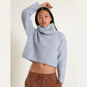 Lou and grey baby blue turtleneck cropped sweater